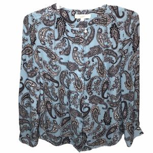Ann Taylor Loft Paisley Button Down Blouse